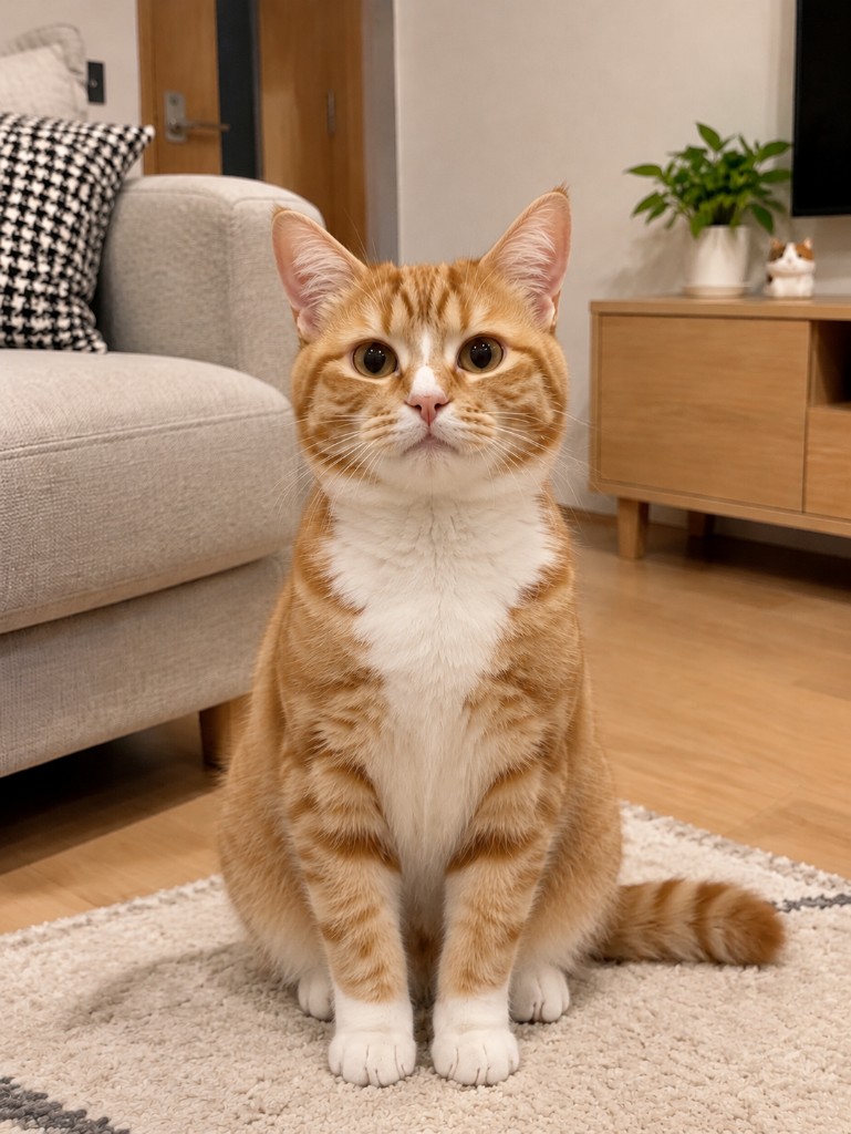 Sample input photo of a cat. Not a customer upload.